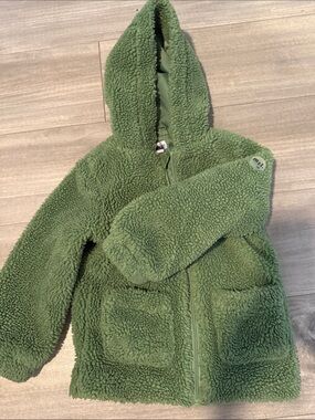 MT Light Green Sherpa Hoodie Plush Jacket